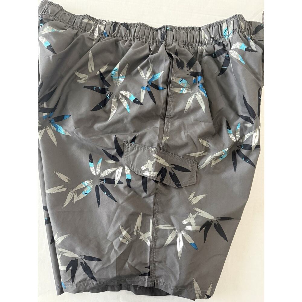 Men’s Kanu Reef Board Shorts W/ Pockets Drawstring Tropical Grey 10” 4XL NWT - Picture 10 of 12